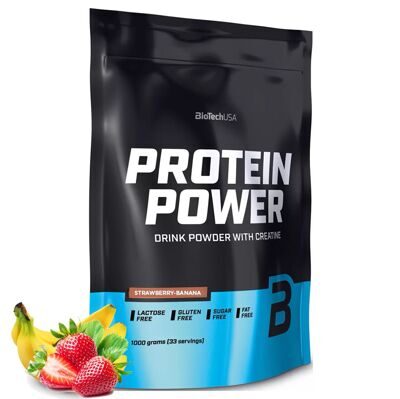 BiotechUSA Protein Power, клубника-банан (1000г)